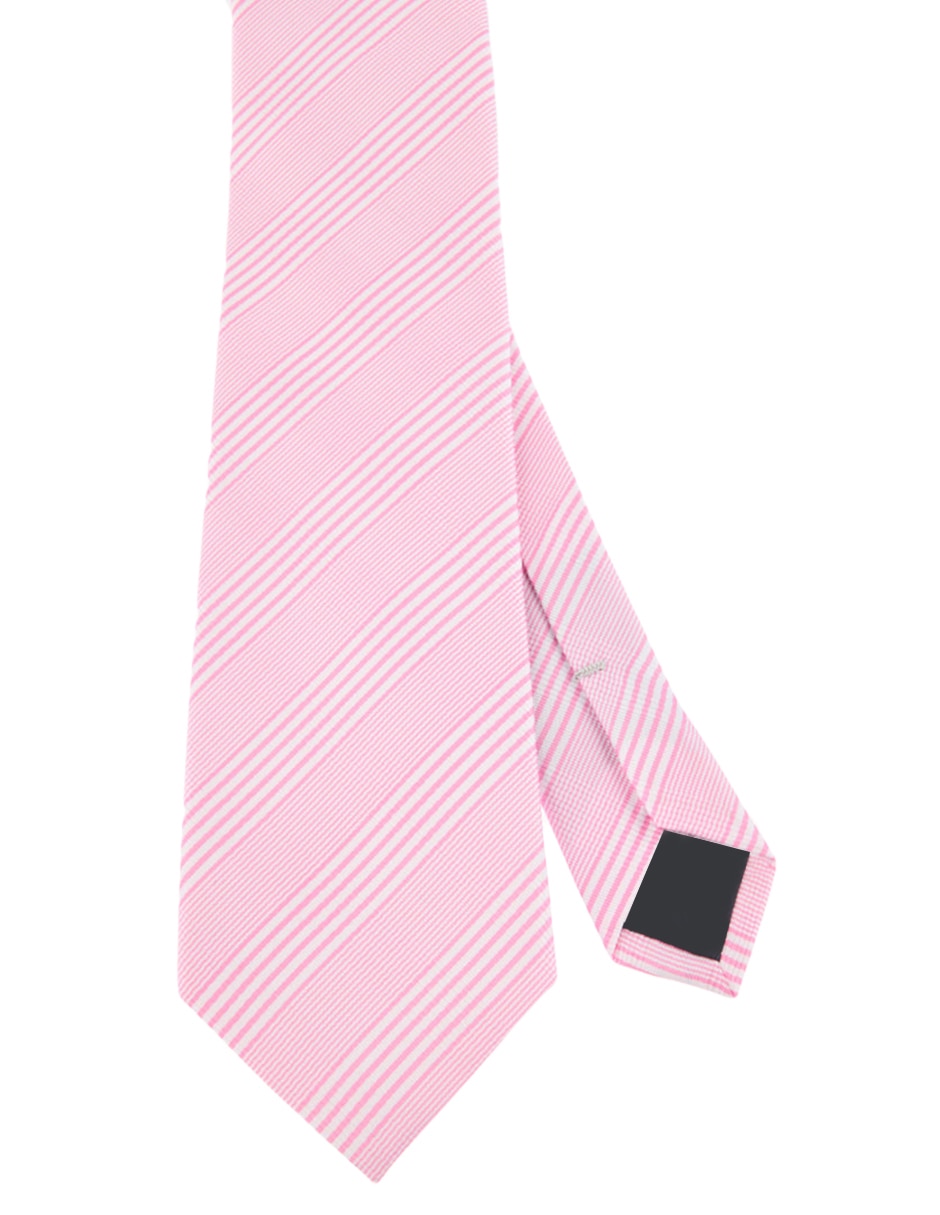 Corbata regular de seda estampado a rayas para hombre