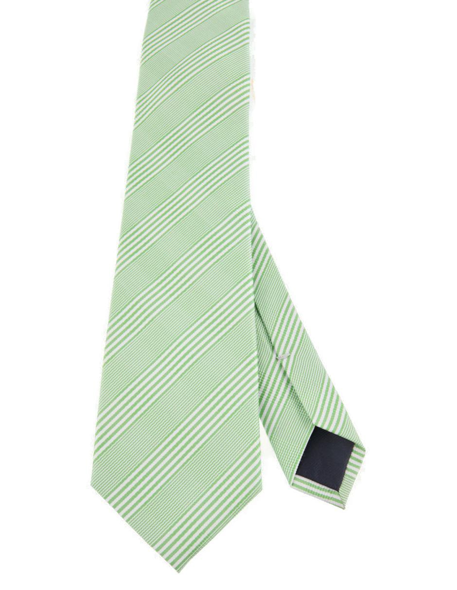 Corbata regular de seda estampado a rayas para hombre