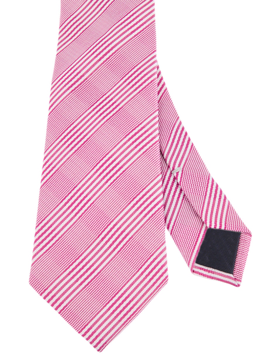 Corbata regular de seda estampado a rayas para hombre