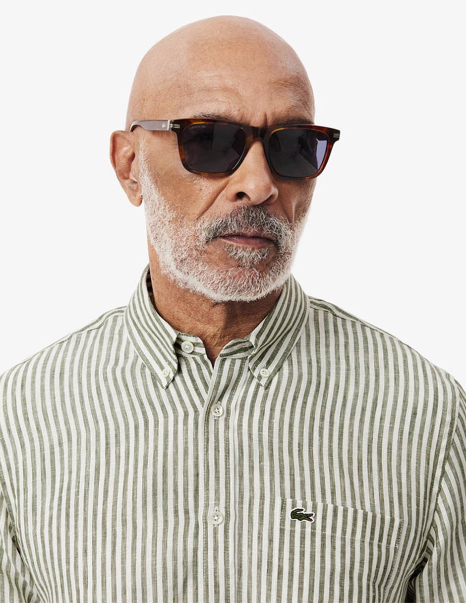 Camisa casual lino manga larga para hombre 2