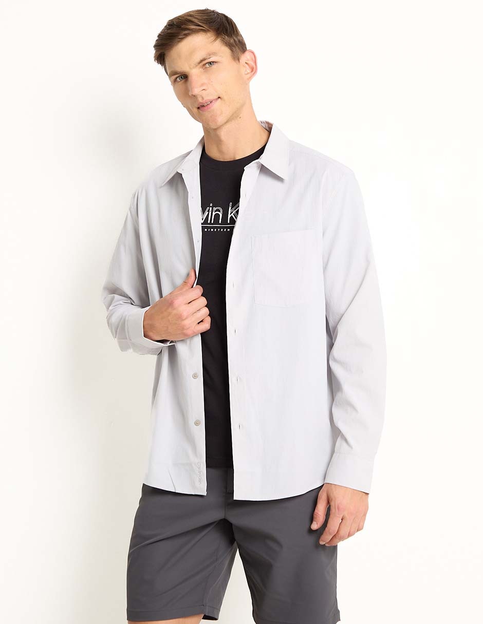 Camisa casual de algodón manga larga para hombre Camisa casual de algodón manga larga para hombre