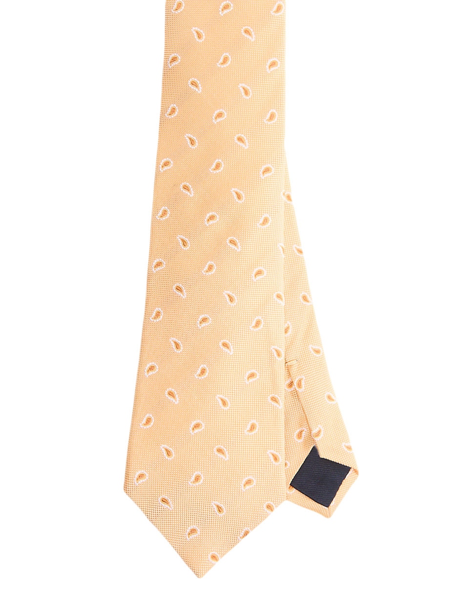 Corbata regular de seda estampado paisley para hombre
