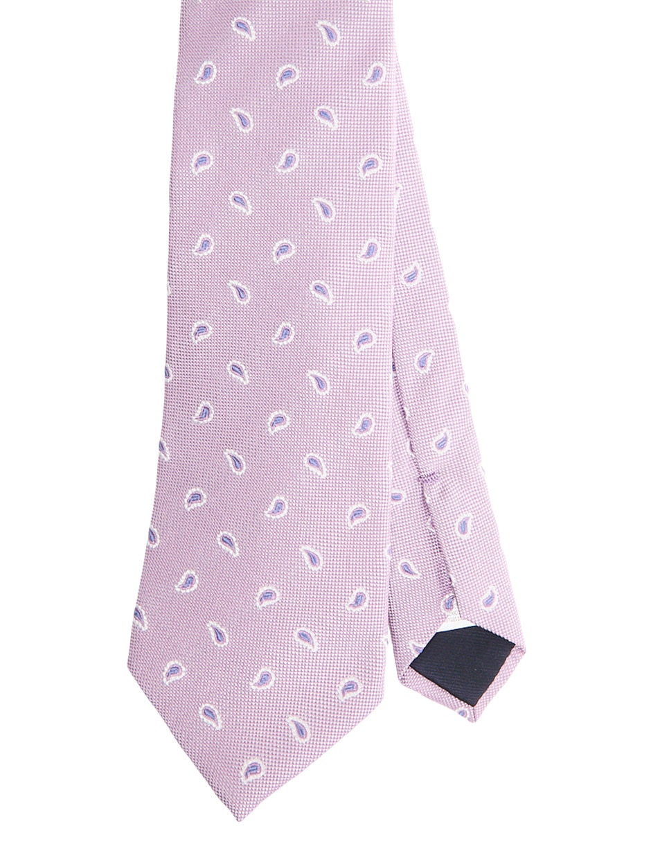 Corbata regular de seda estampado paisley para hombre
