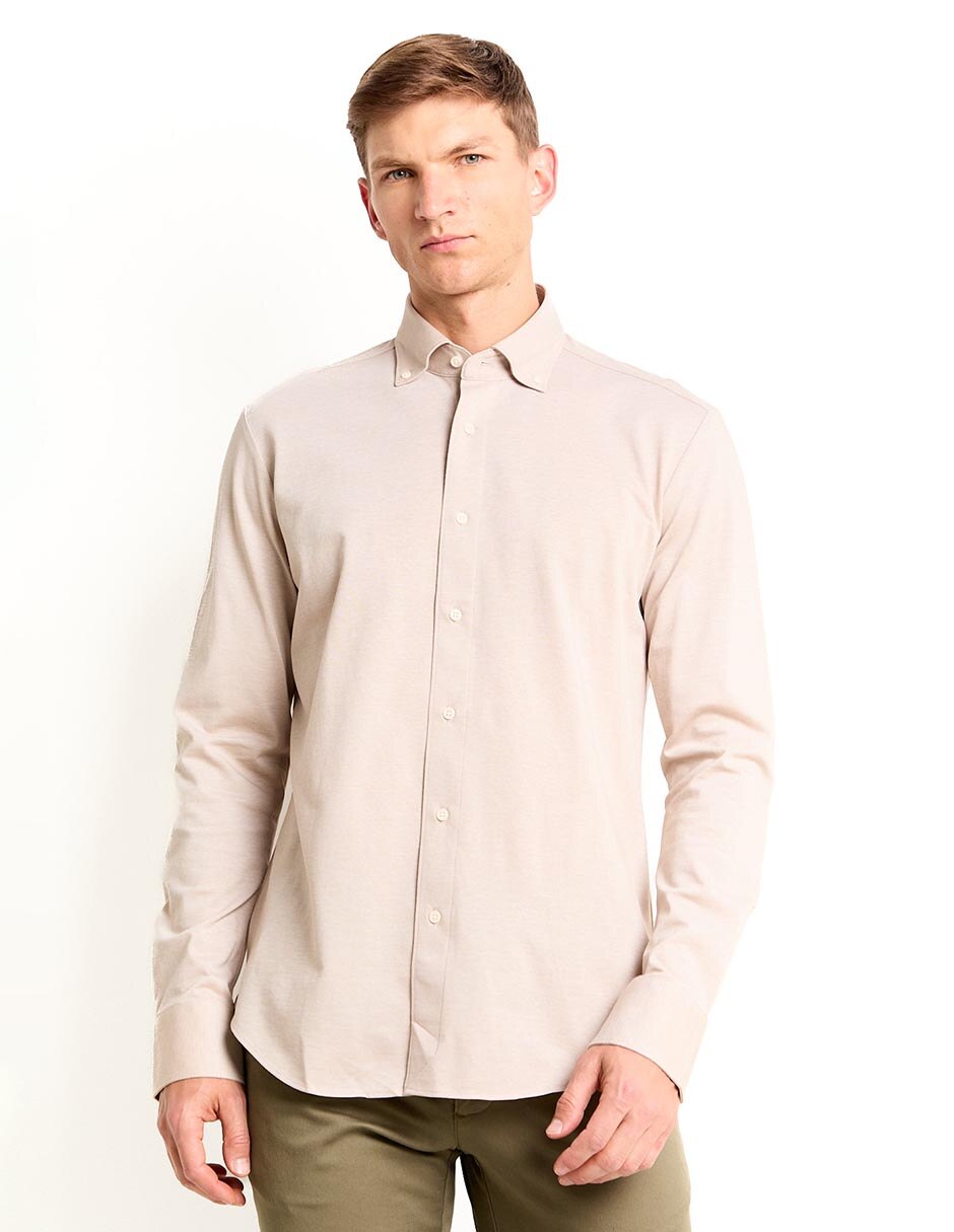 Camisa casual de algodón manga larga para hombre 1