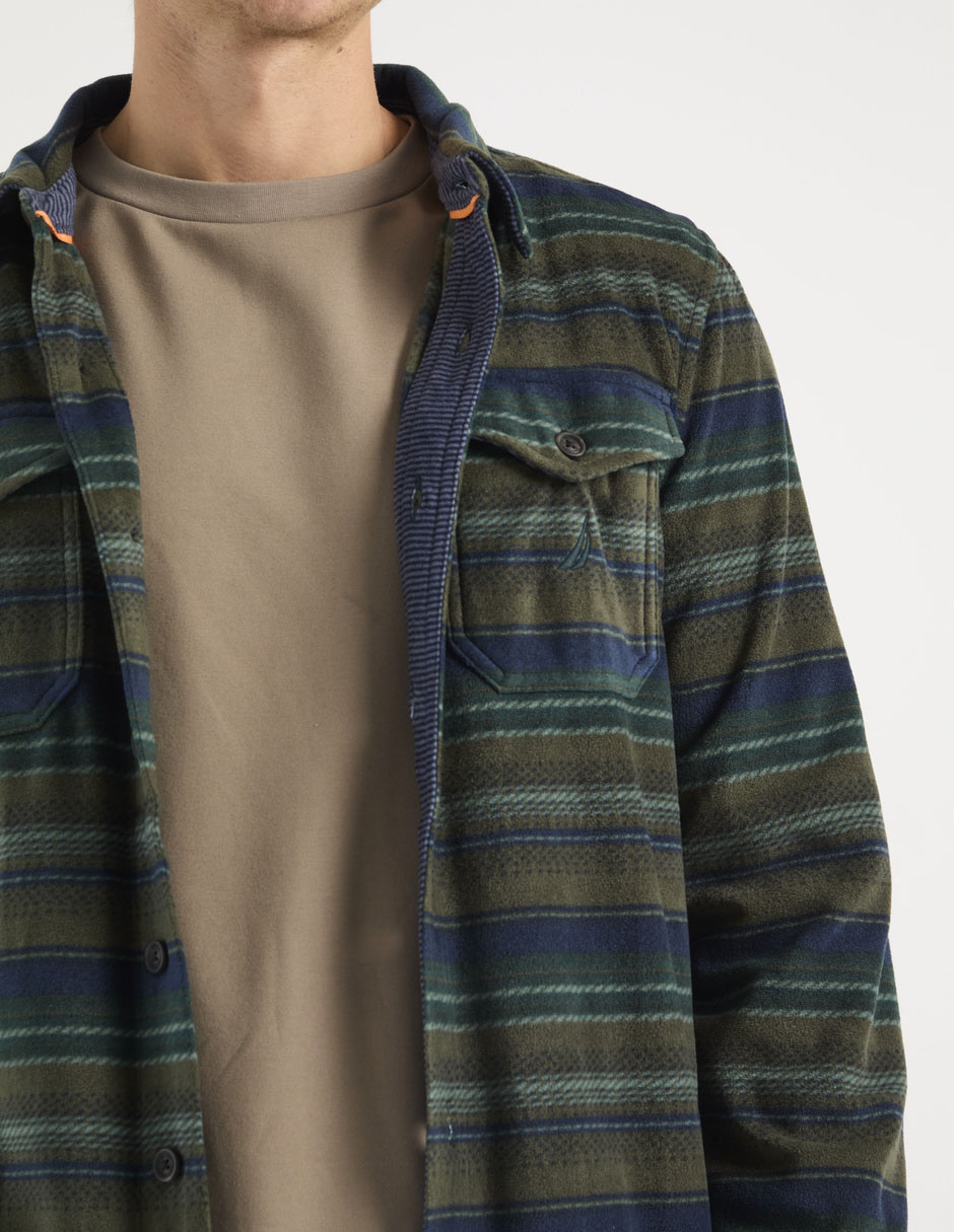 Sobrecamisa casual manga larga para hombre 4