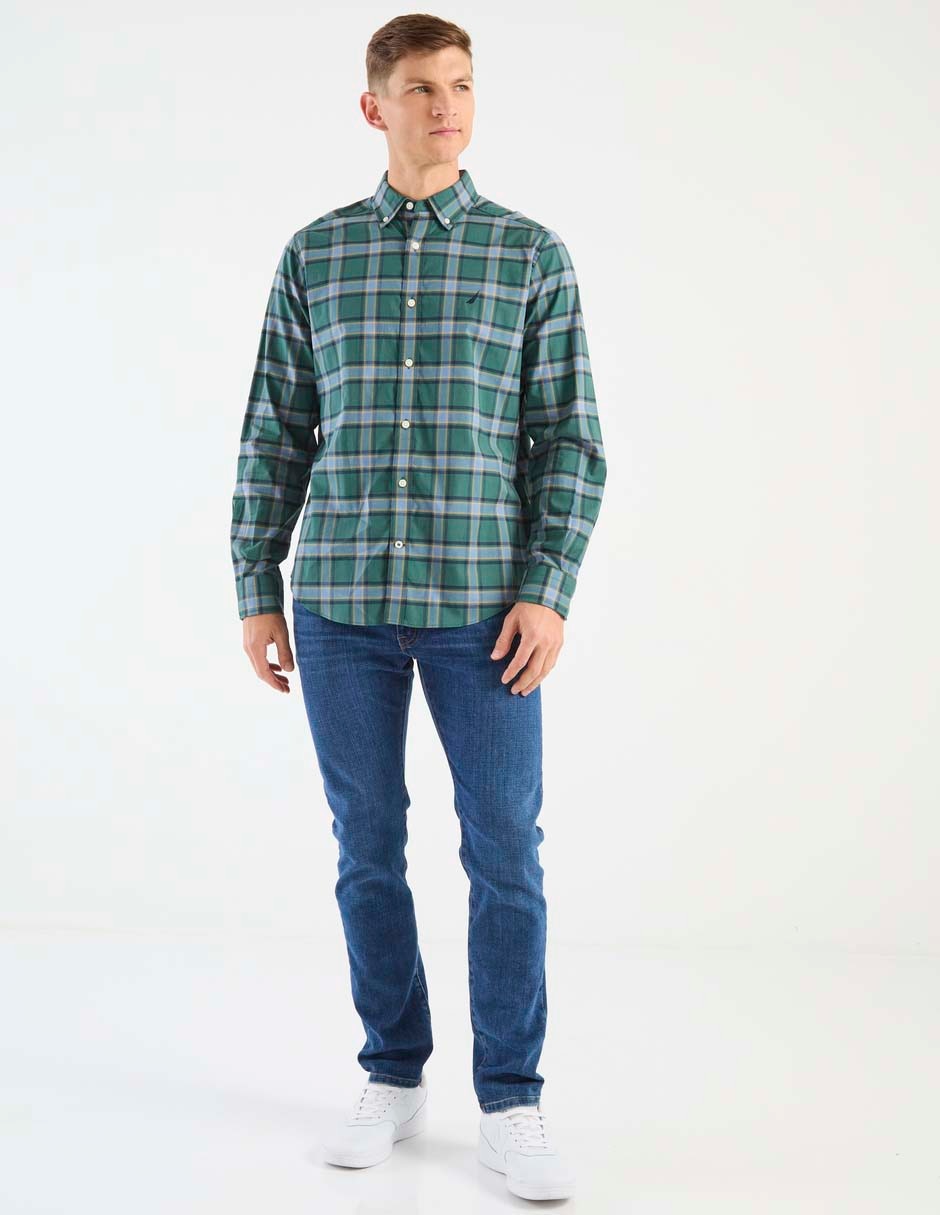 Camisa casual Nautica manga larga para hombre