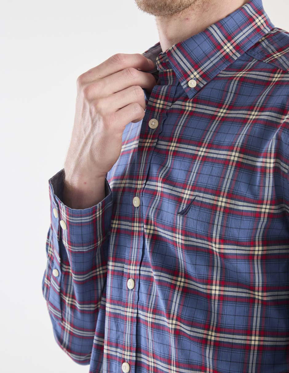 Camisa casual de algodón manga larga para hombre 4