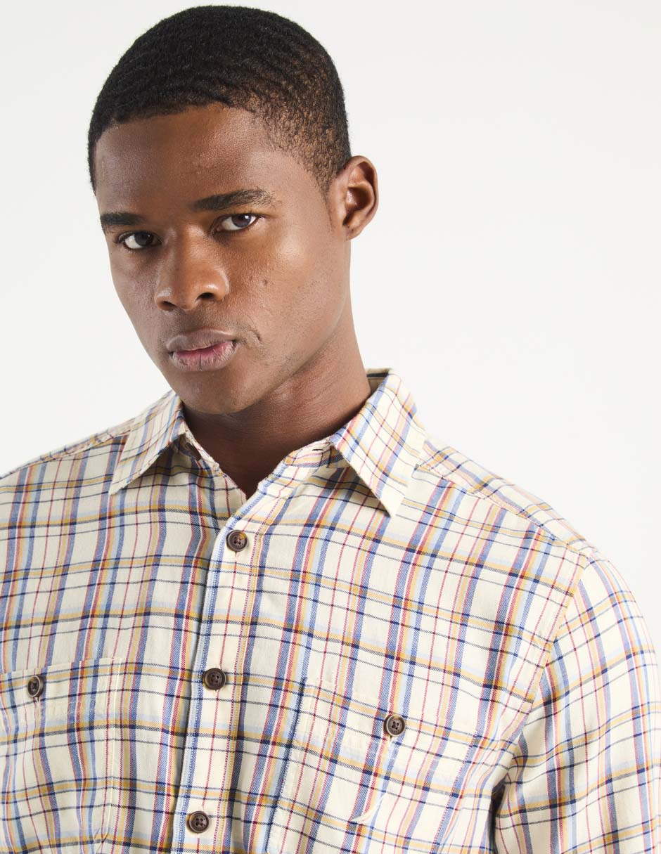 Camisa casual de algodón manga larga para hombre 4