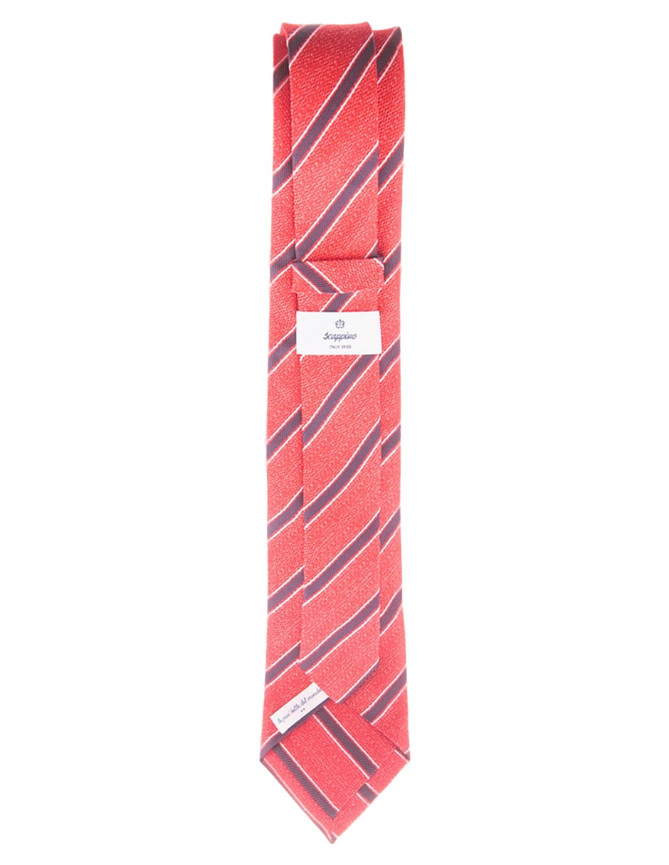 Corbata regular de seda estampado a rayas para hombre 2