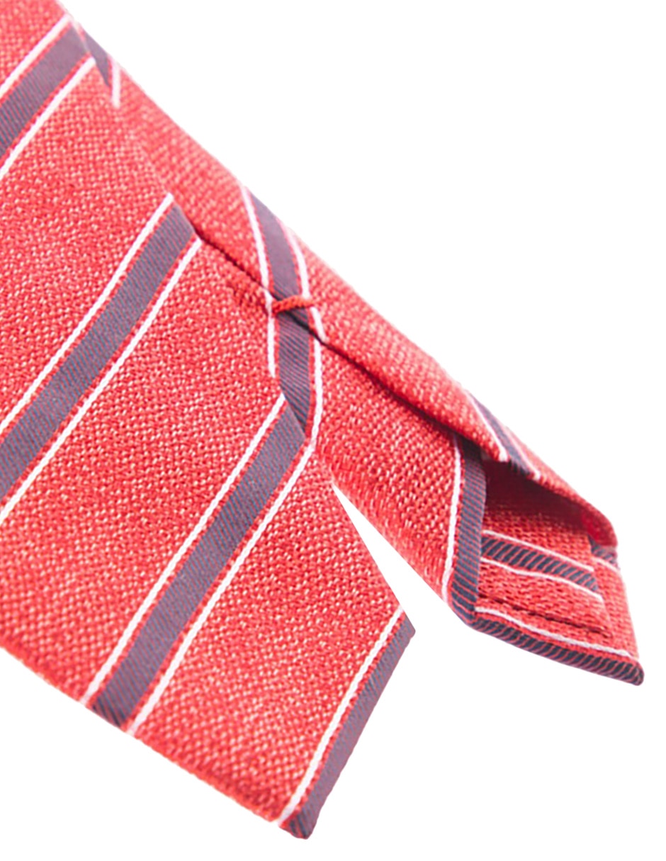 Corbata regular de seda estampado a rayas para hombre 3