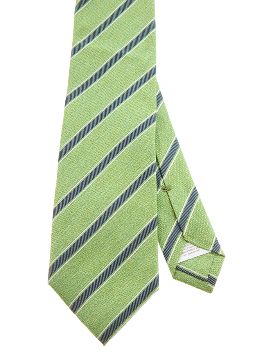 Corbata regular de seda estampado a rayas para hombre