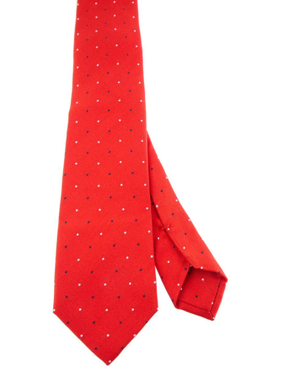 Corbata regular de seda estampado lunares para hombre