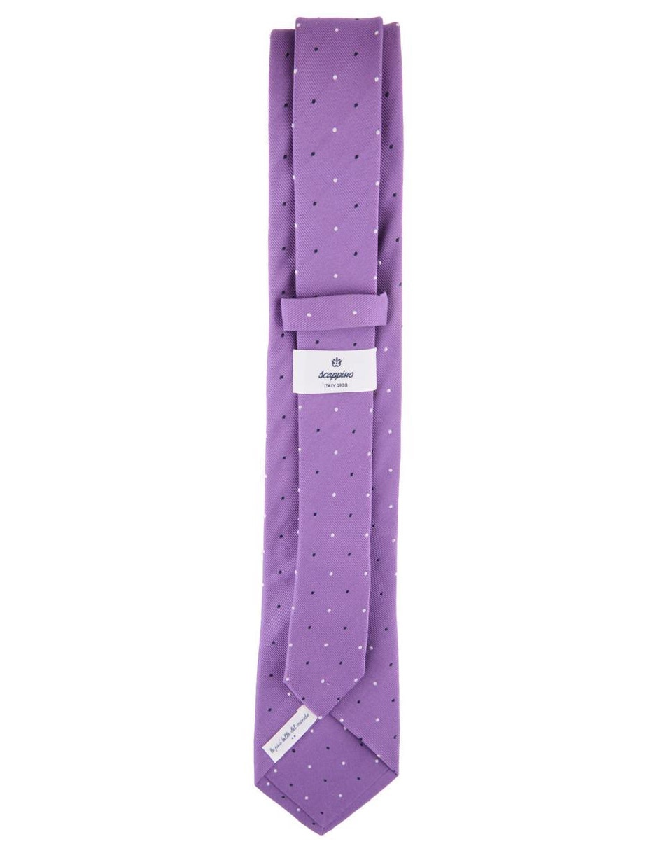 Corbata regular de seda estampado lunares para hombre 2
