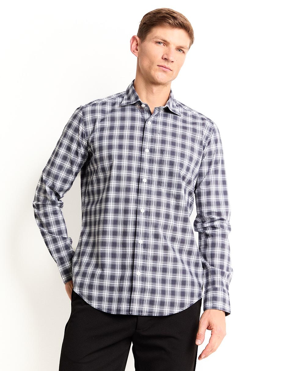 Camisa casual de algodón manga larga para hombre