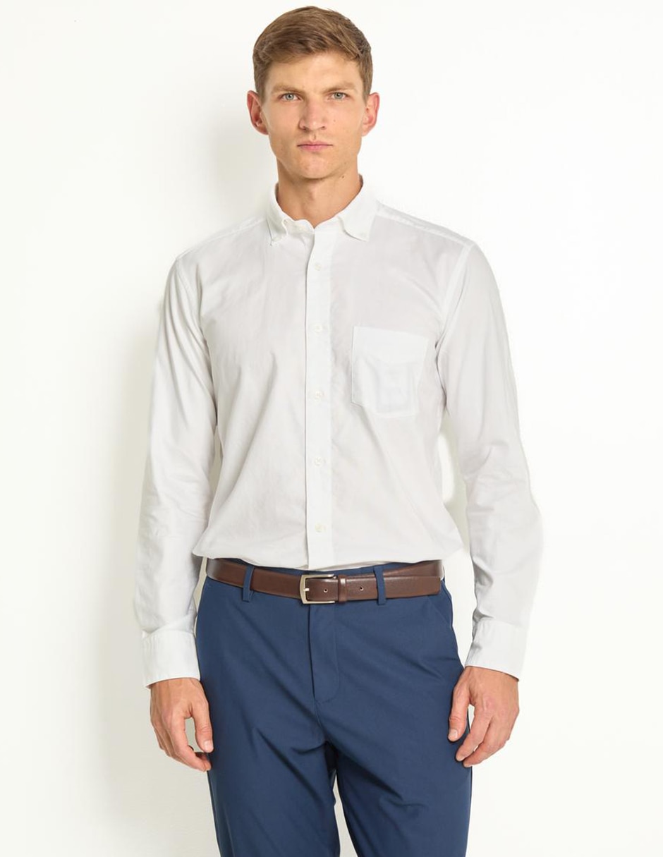 Camisa casual de algodón manga larga para hombre Camisa casual de algodón manga larga para hombre