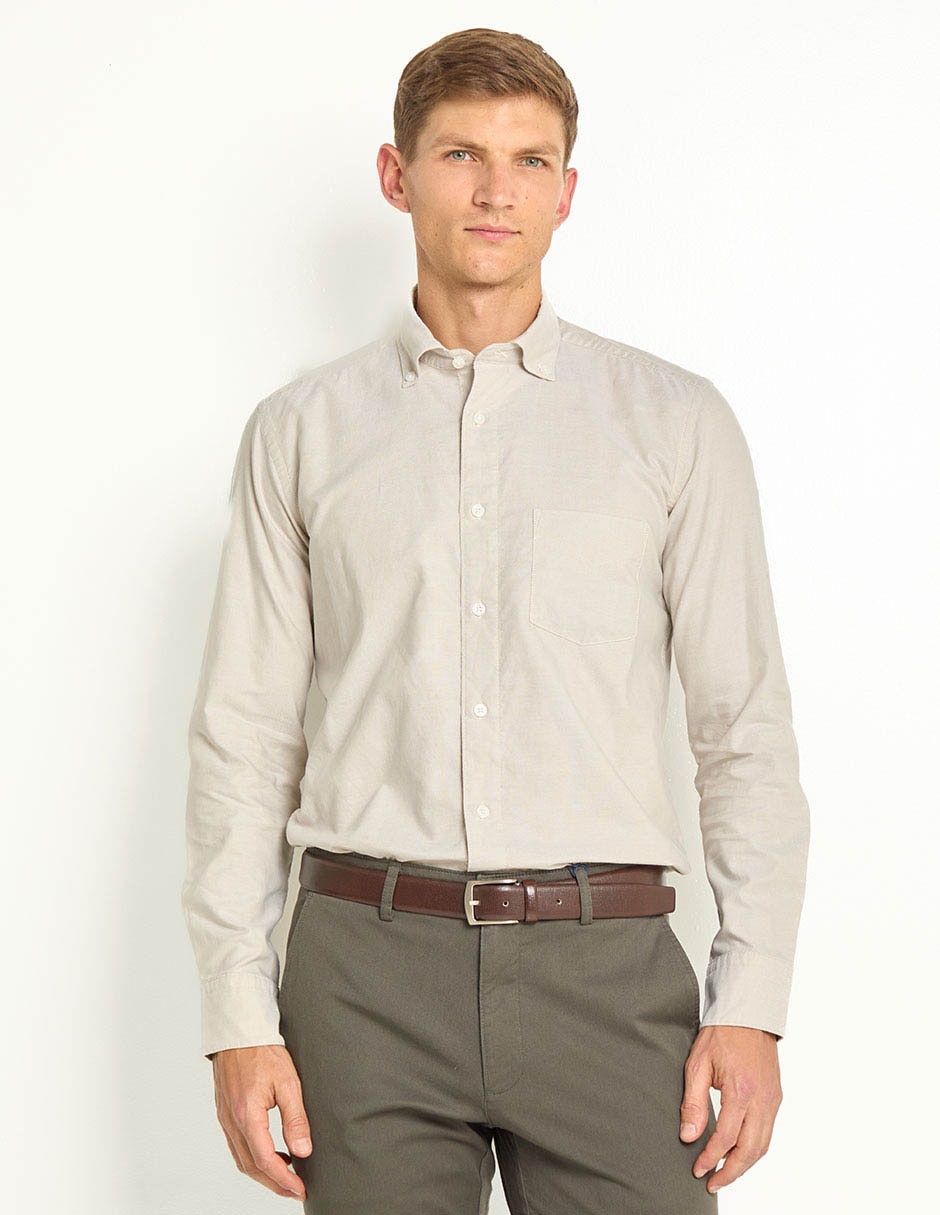 Camisa casual de algodón manga larga para hombre Camisa casual de algodón manga larga para hombre