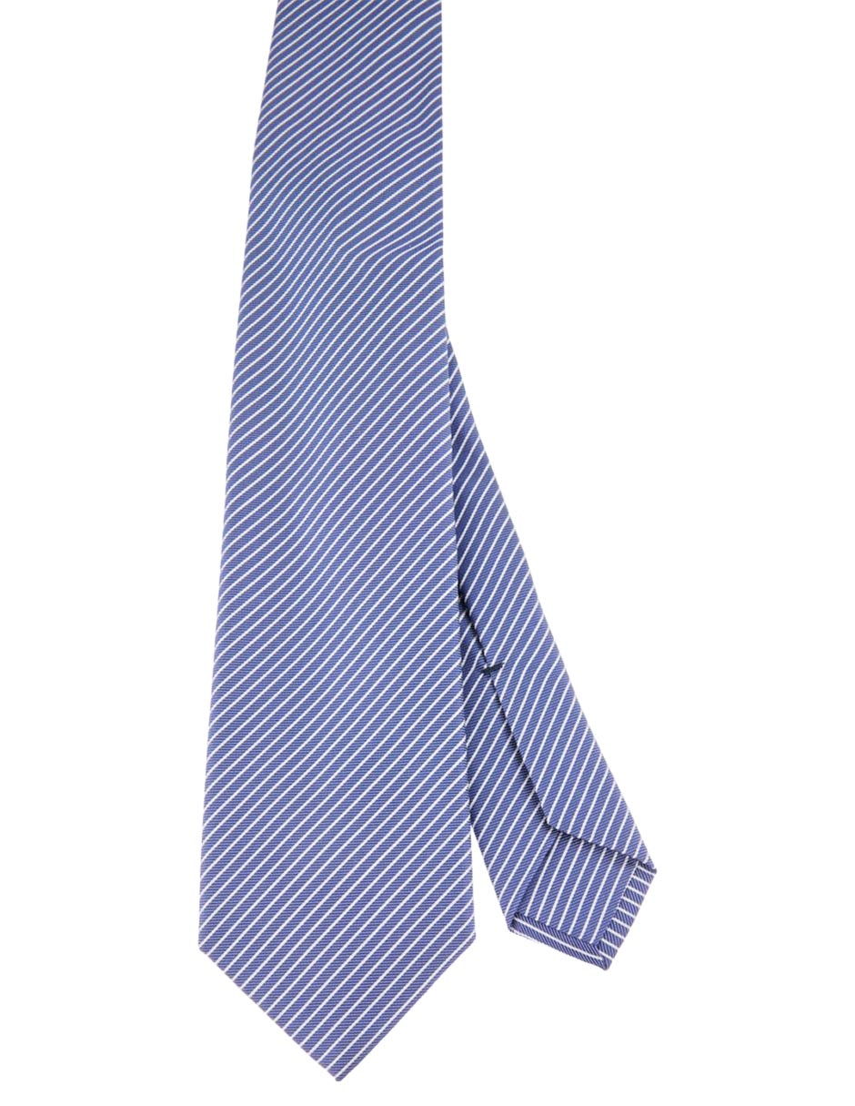 Corbata regular de seda estampado a rayas para hombre