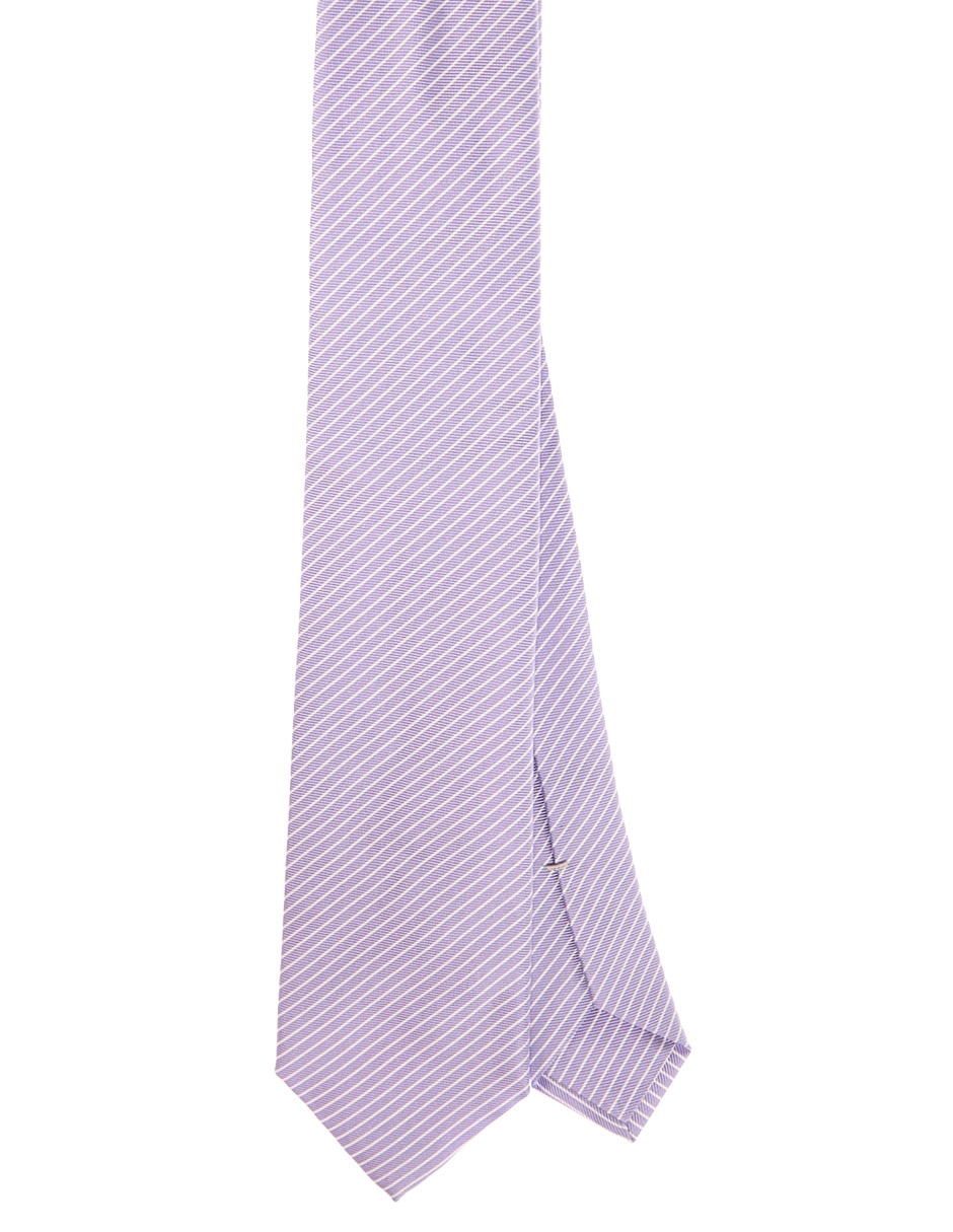 Corbata regular de seda estampado a rayas para hombre