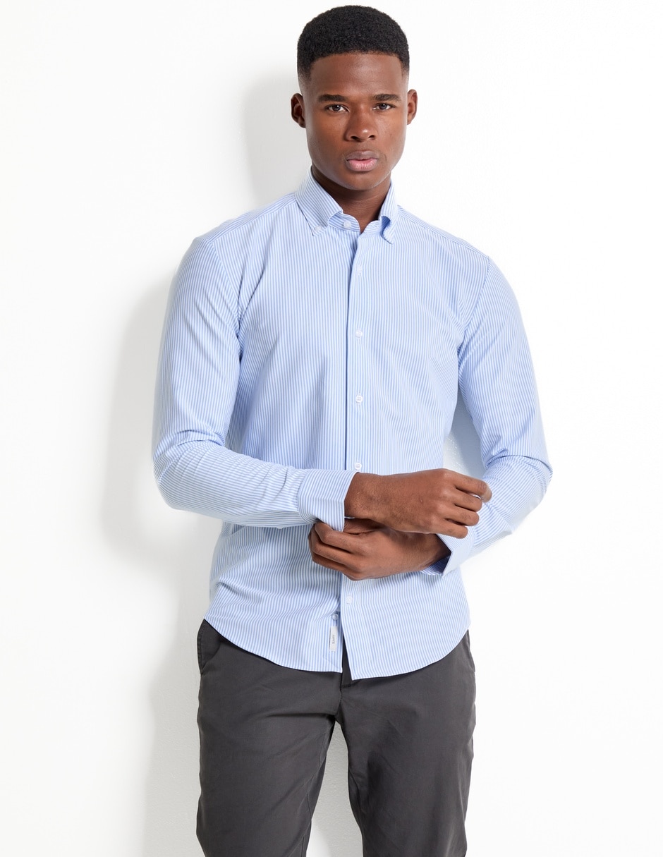 Camisa casual de algodón manga larga para hombre