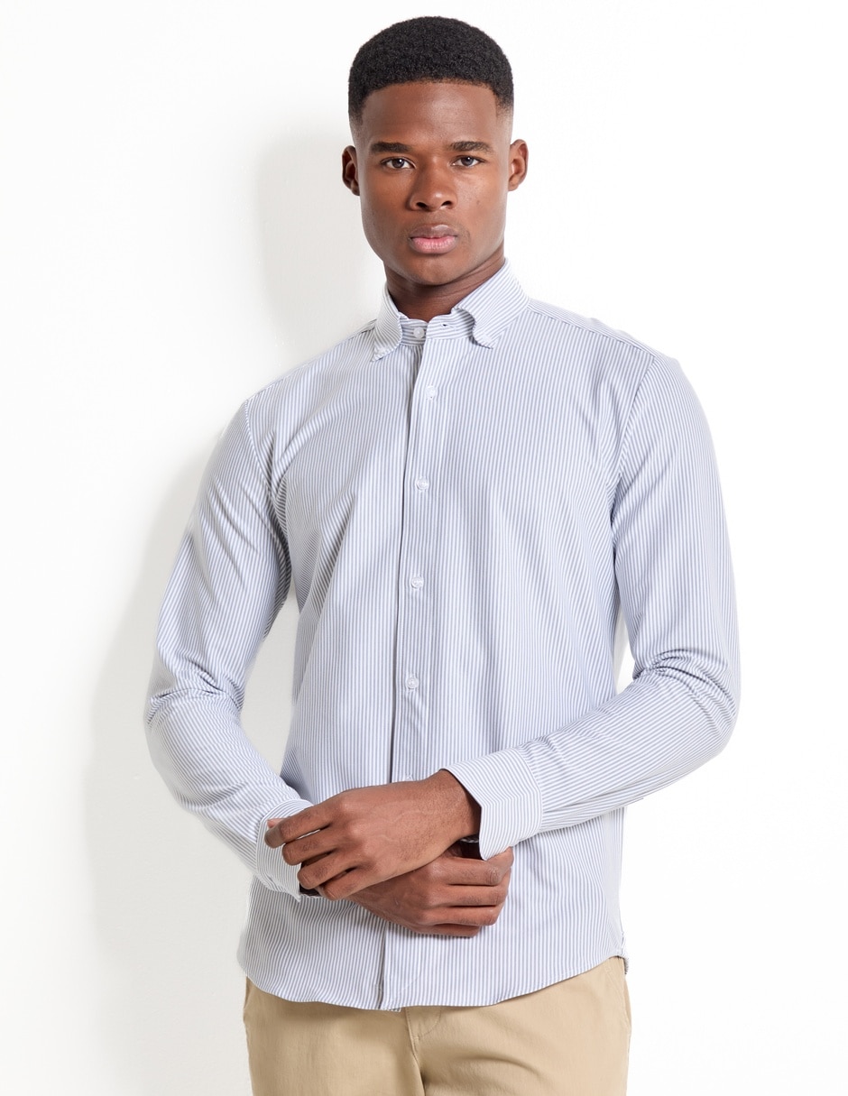 Camisa casual de algodón manga larga para hombre