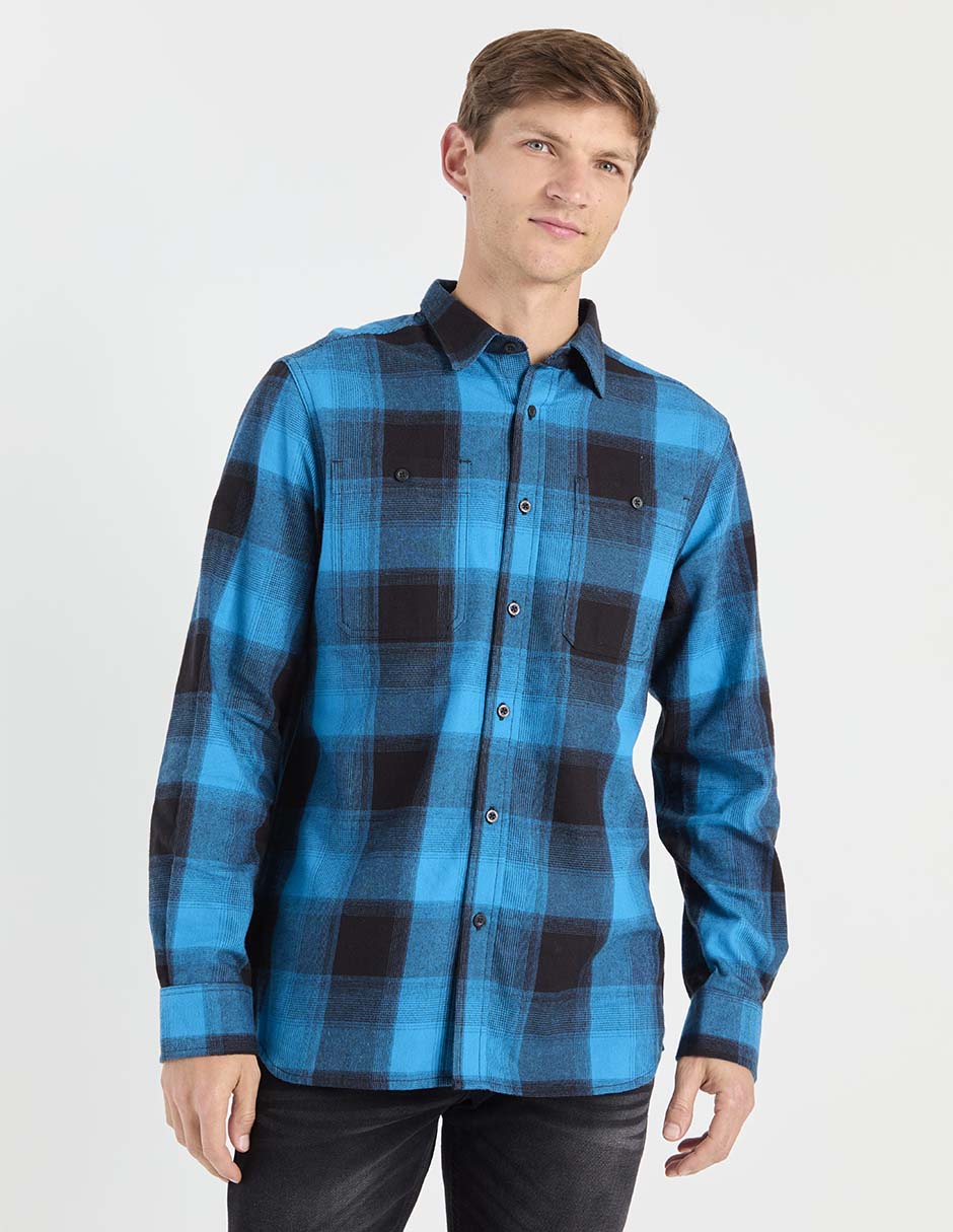 Camisa casual de algodón manga larga para hombre Camisa casual de algodón manga larga para hombre