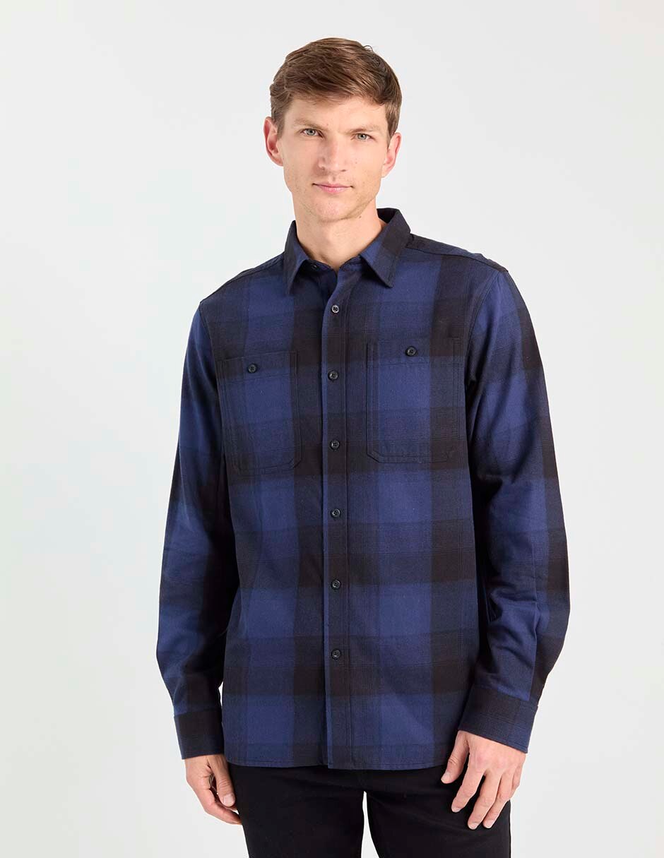 Camisa casual de algodón manga larga para hombre Camisa casual de algodón manga larga para hombre