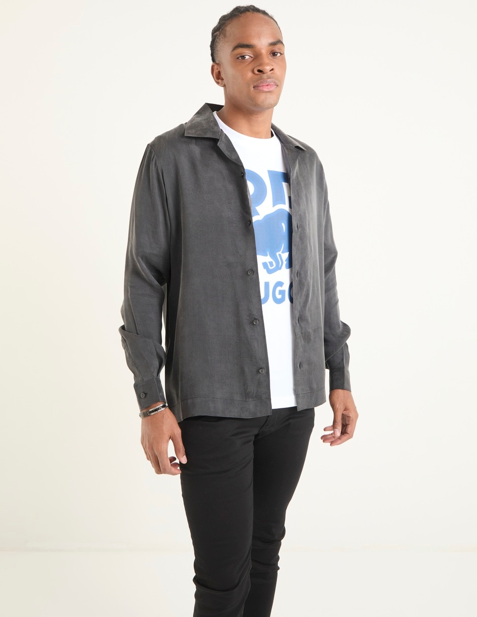 Camisa casual manga larga para hombre