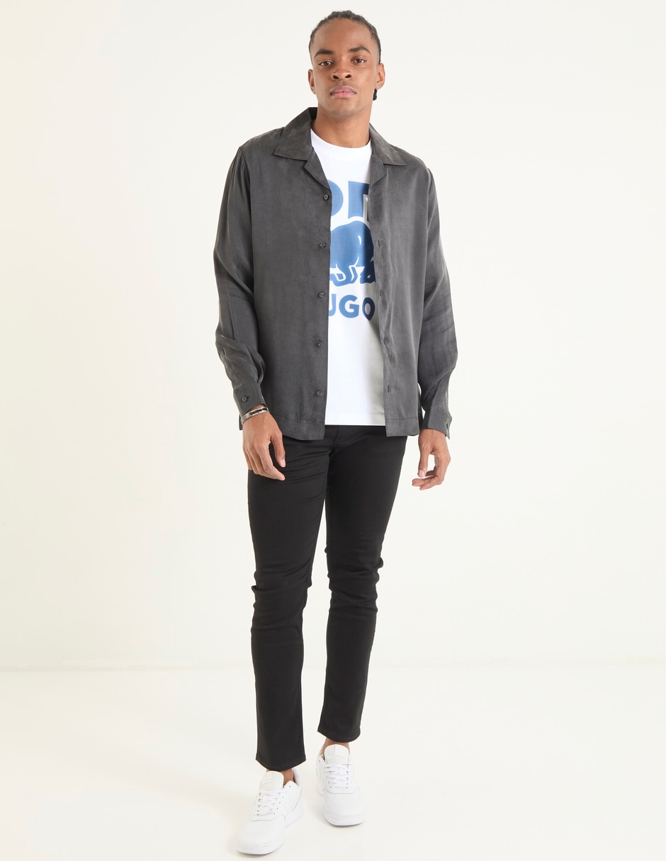 Camisa casual manga larga para hombre 3