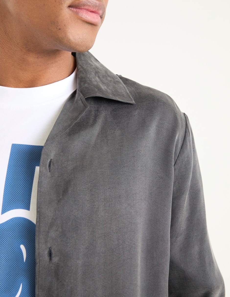 Camisa casual manga larga para hombre 4