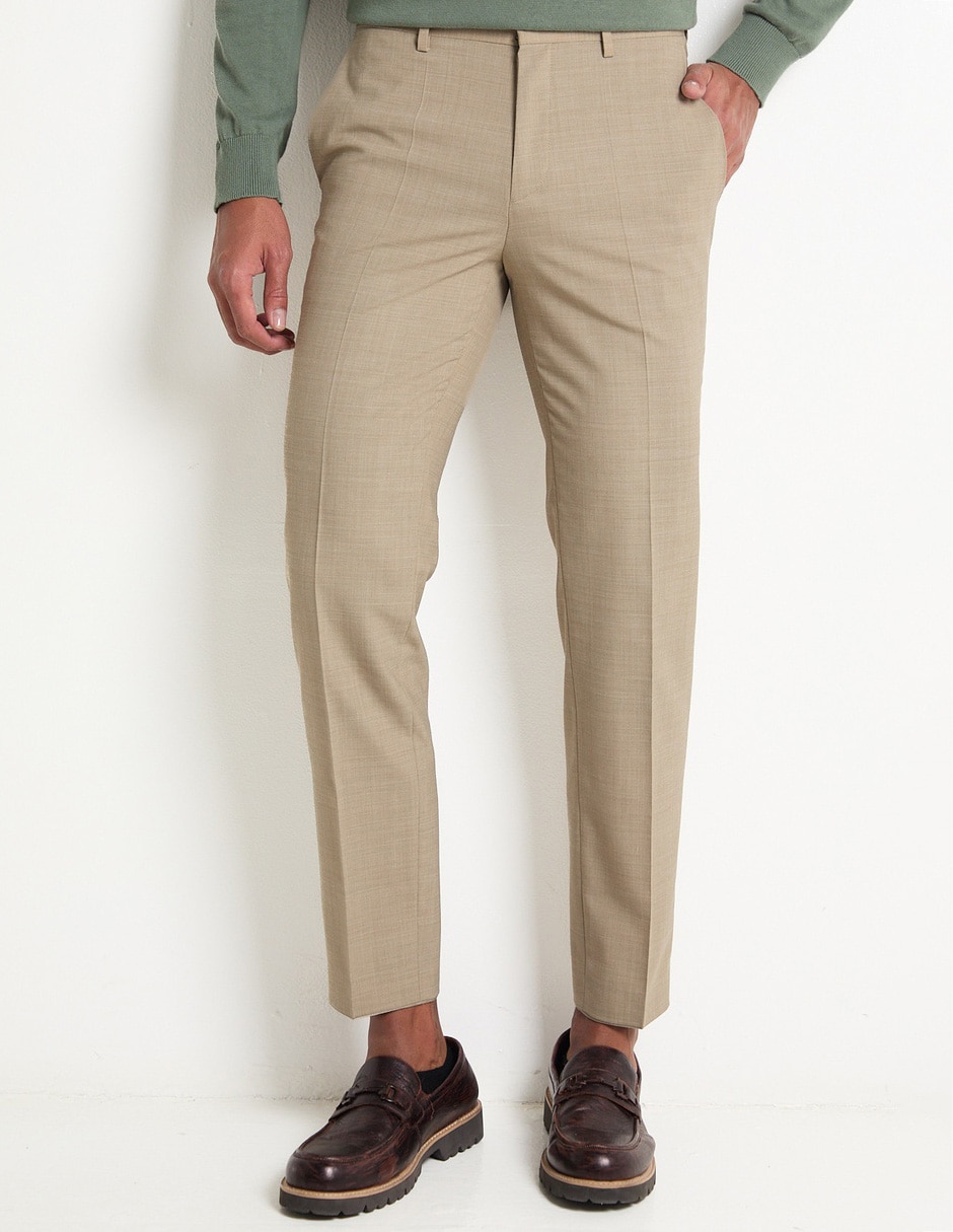 Pantalón de vestir slim de lana para hombre Pantalón de vestir slim de lana para hombre
