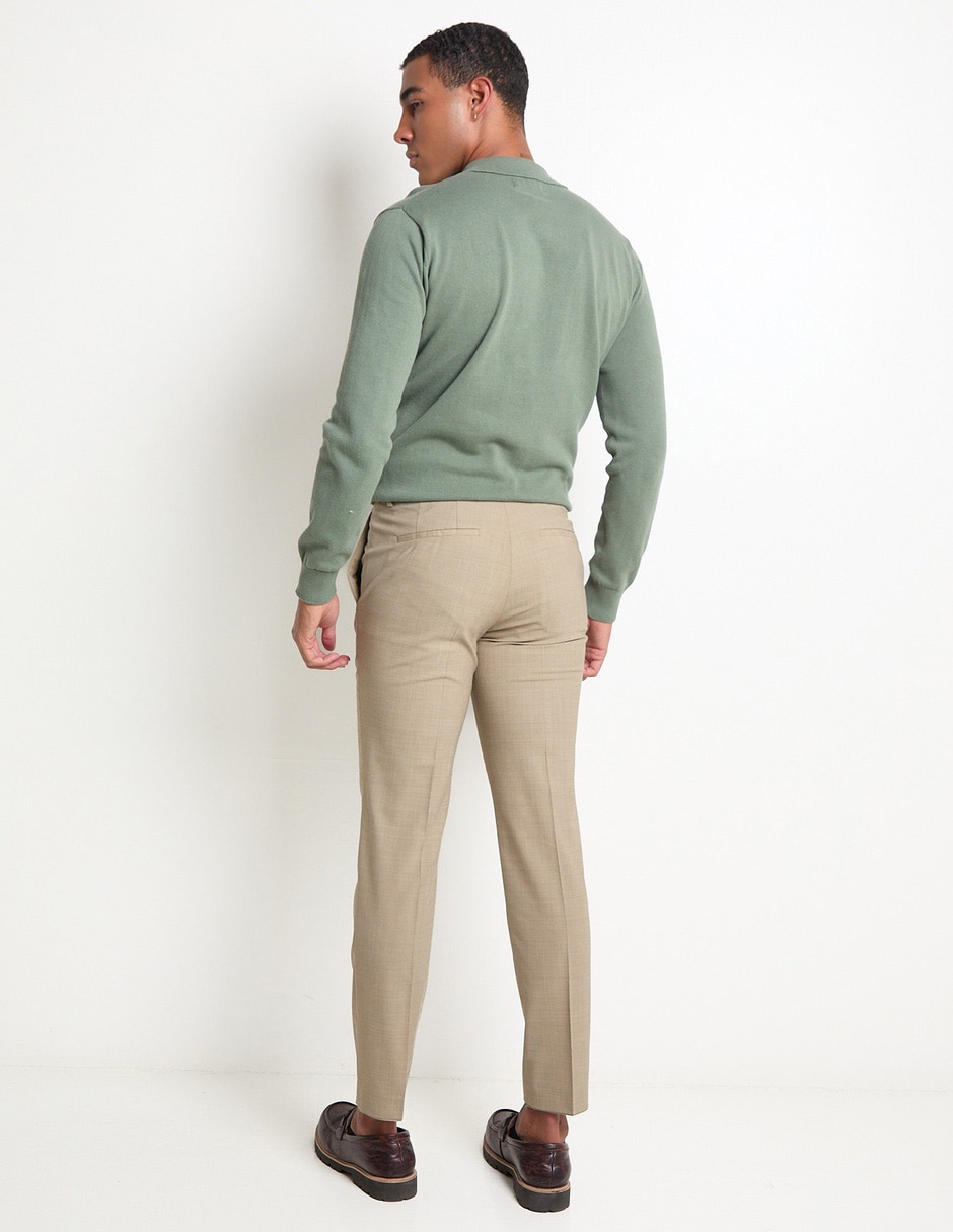 Pantalón de vestir slim de lana para hombre 2
