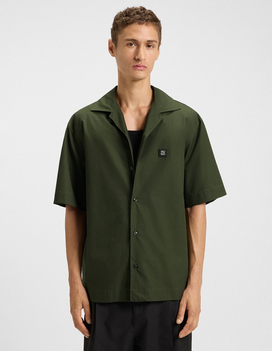 Camisa casual de algodón manga corta para hombre