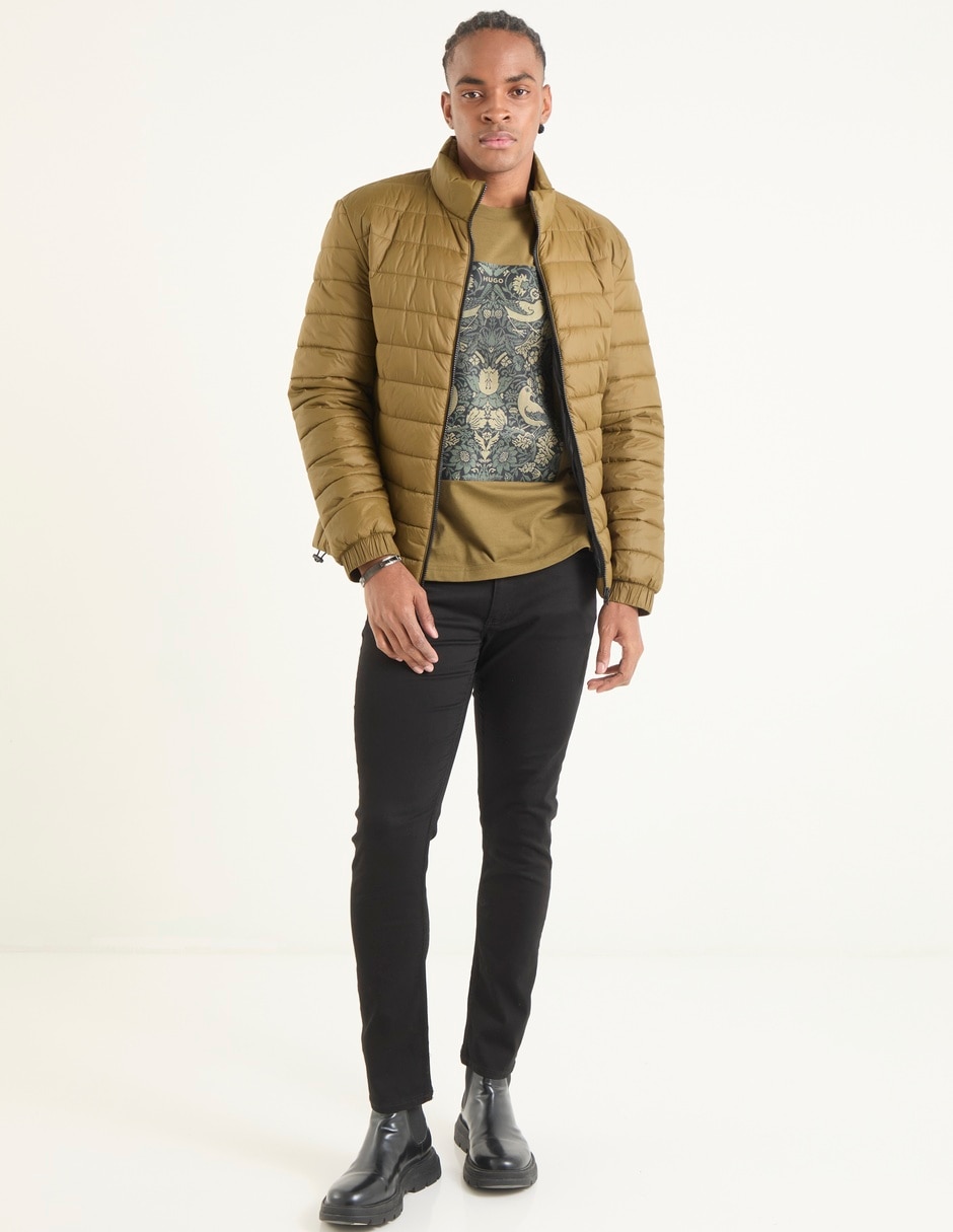 Chamarra acolchada impermeable con bolsillos para hombre 3