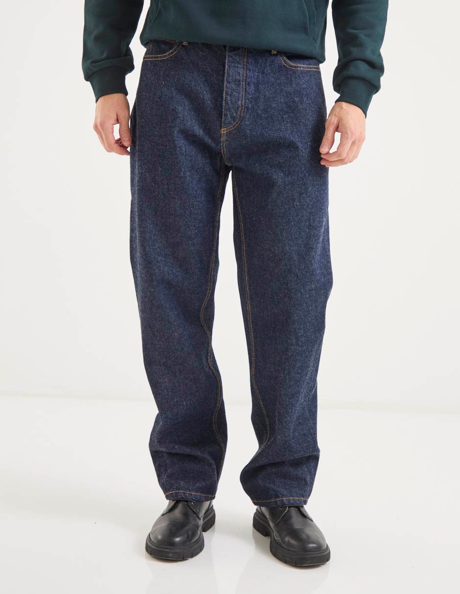 Jeans straight lavado obscuro para hombre