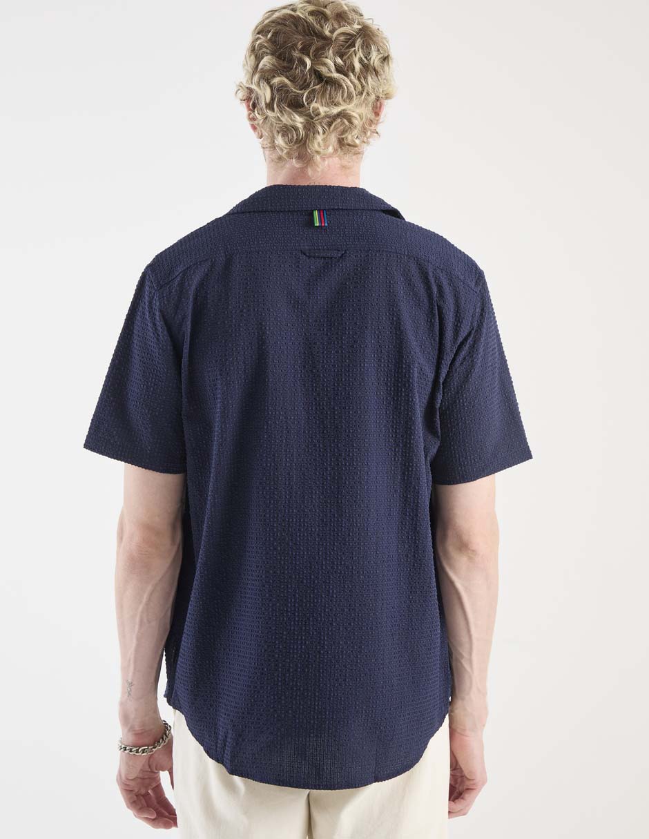 Camisa casual de algodón manga corta para hombre
