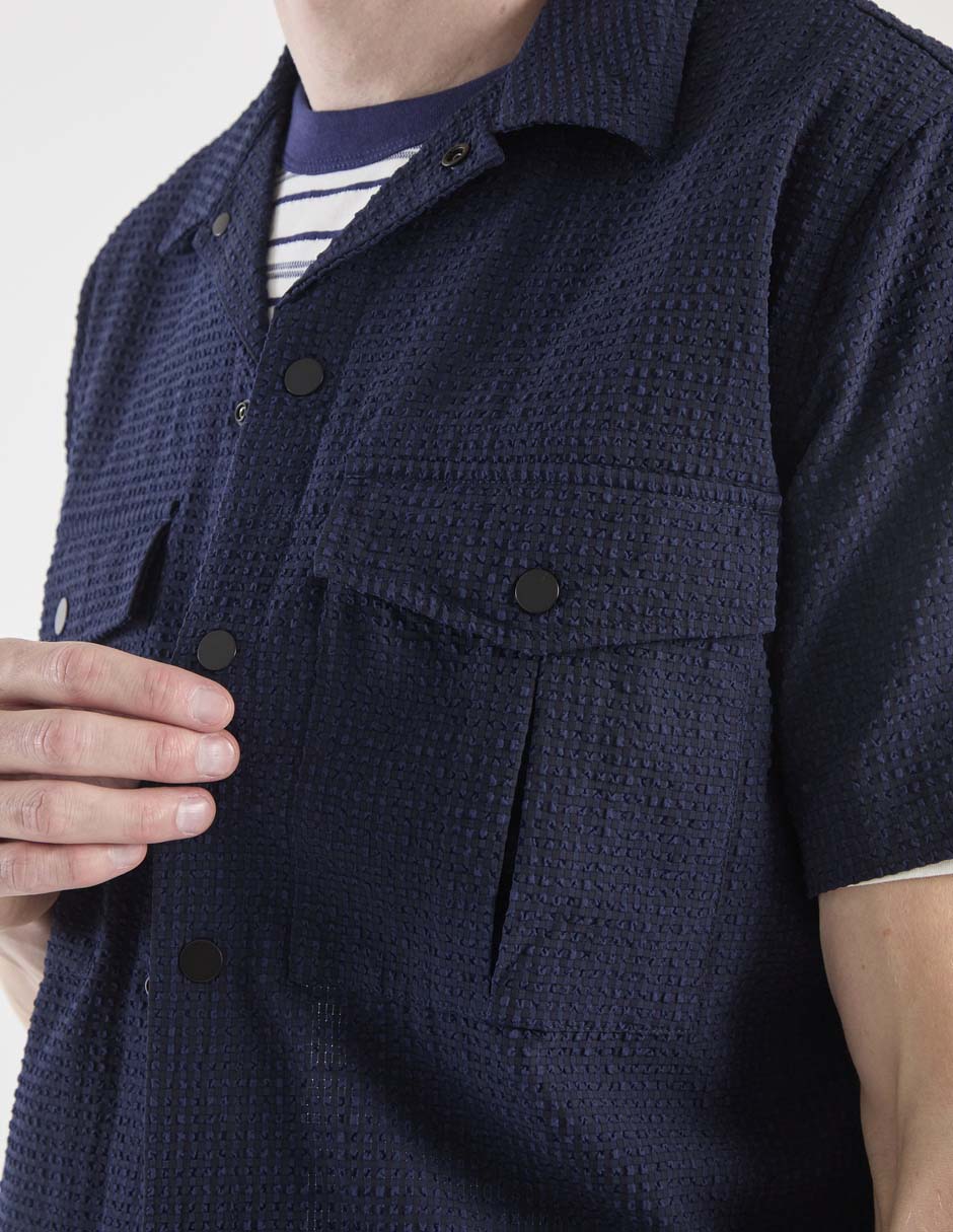 Camisa casual de algodón manga corta para hombre