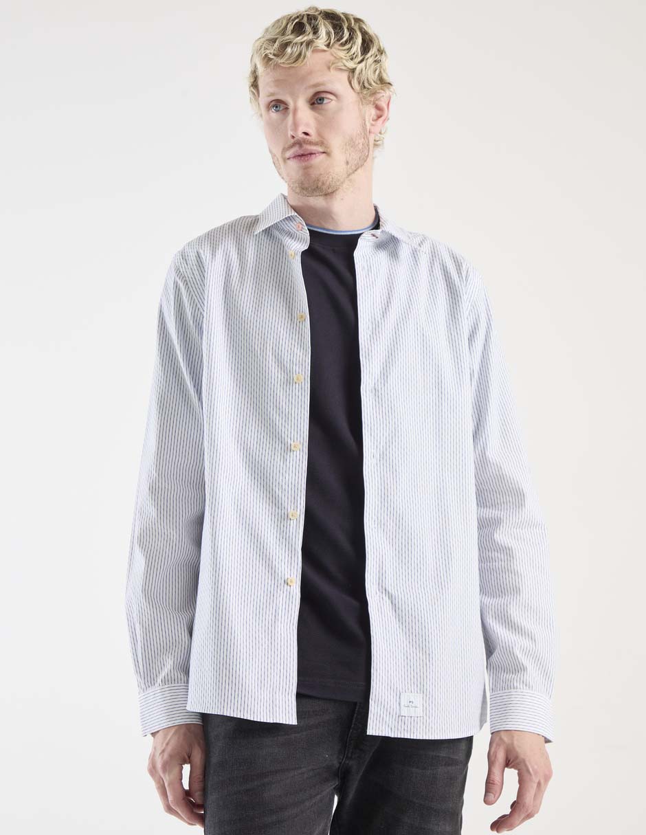 Camisa casual de algodón manga larga para hombre