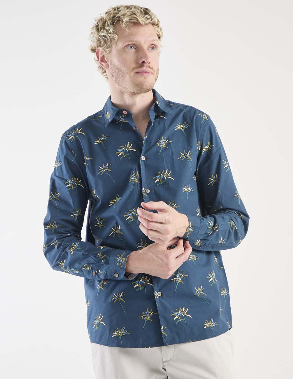 Camisa casual de algodón manga larga para hombre Camisa casual de algodón manga larga para hombre