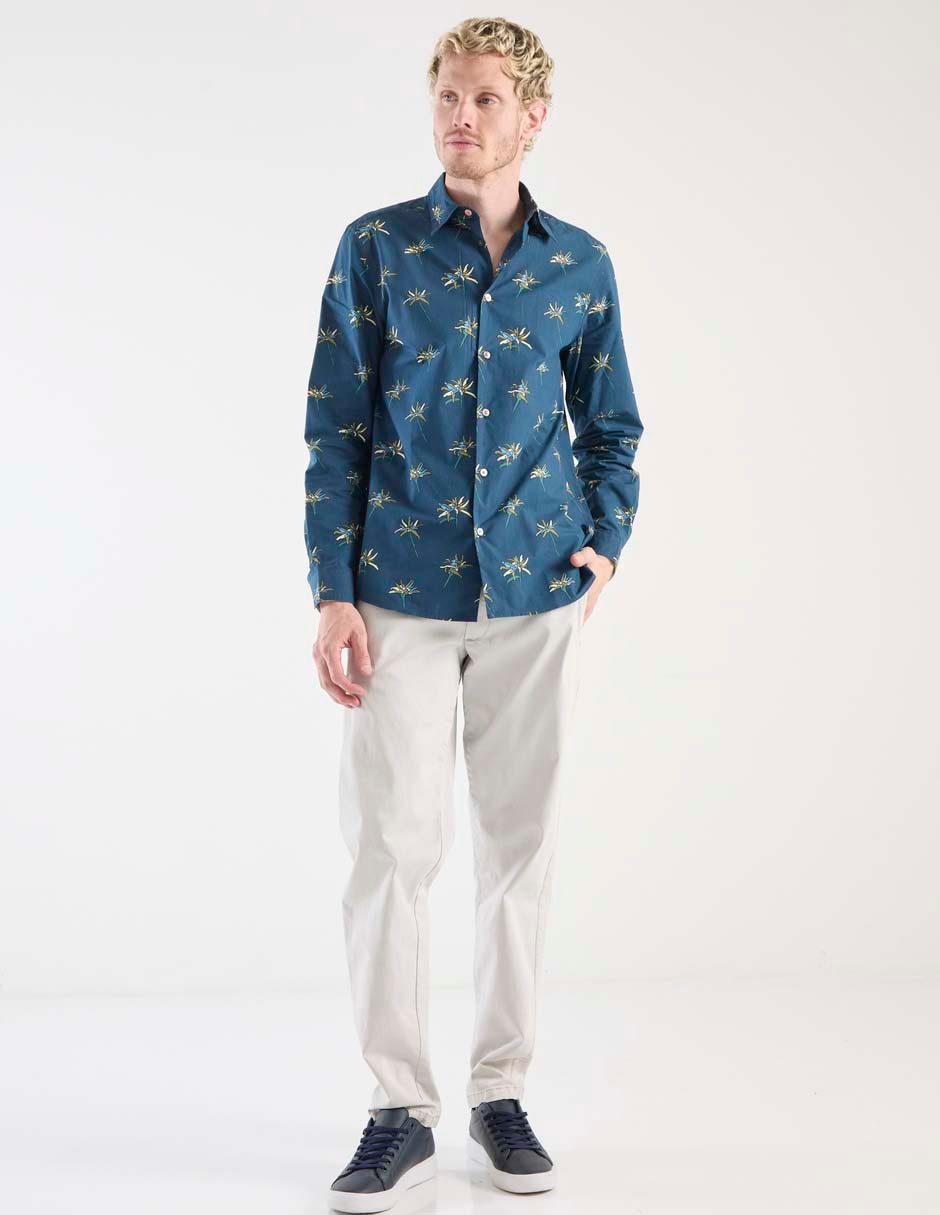 Camisa casual de algodón manga larga para hombre 3
