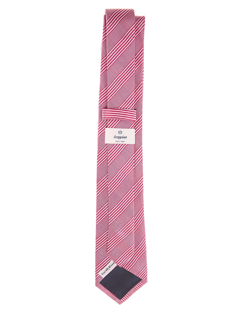 Corbata regular de seda estampado a rayas para hombre 2