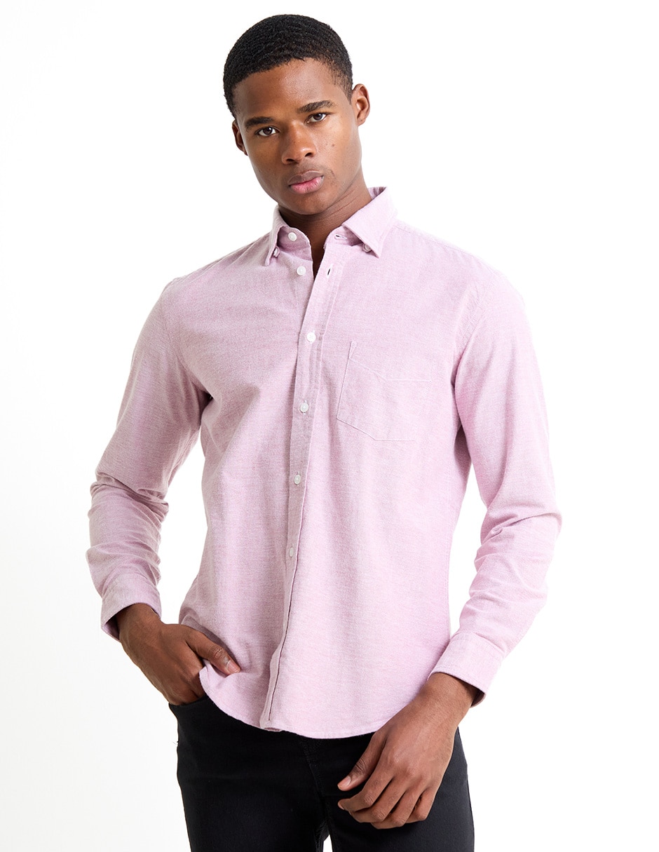 Camisa de vestir de algodón manga larga para hombre Camisa de vestir de algodón manga larga para hombre