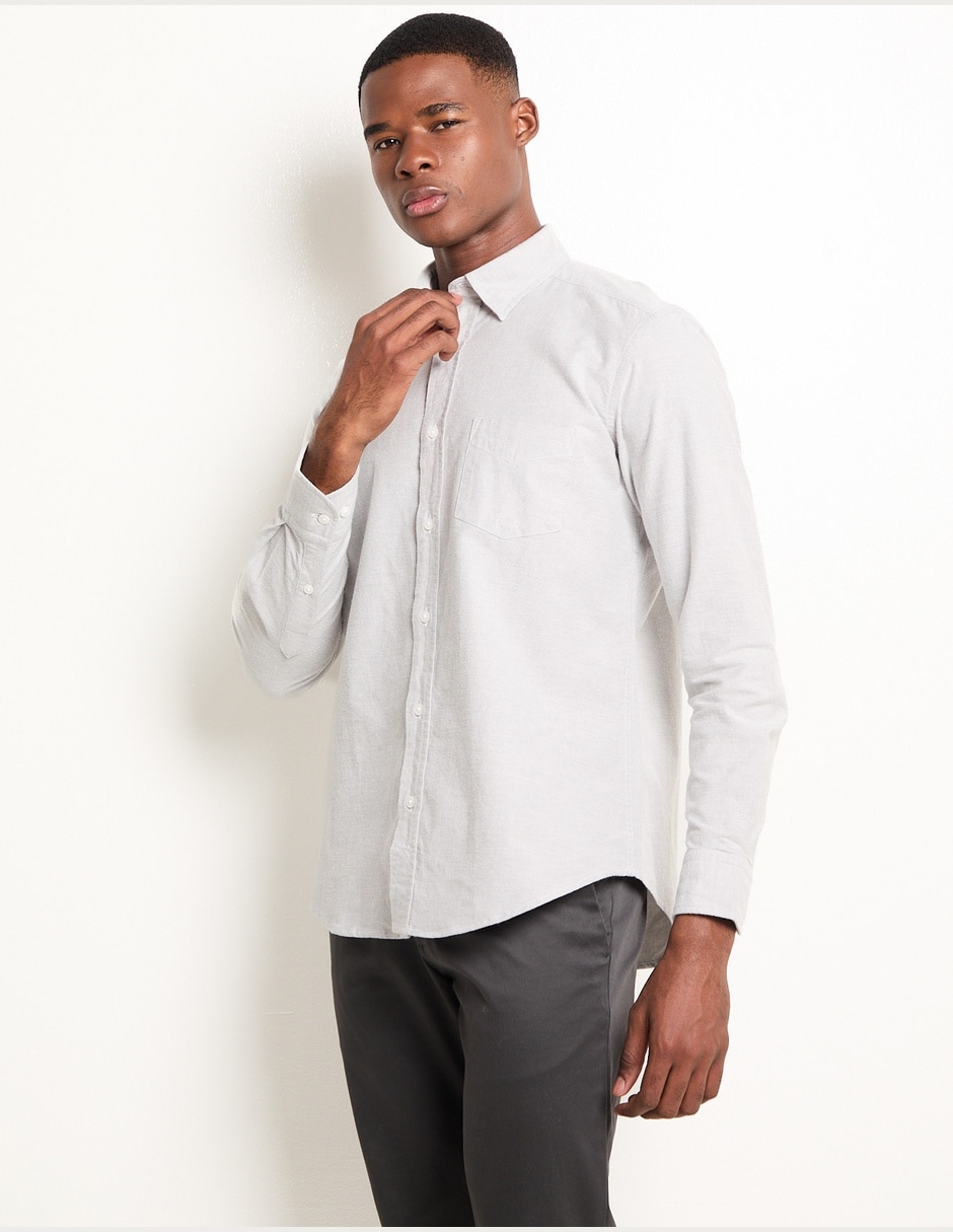 Camisa de vestir de algodón manga larga para hombre Camisa de vestir de algodón manga larga para hombre