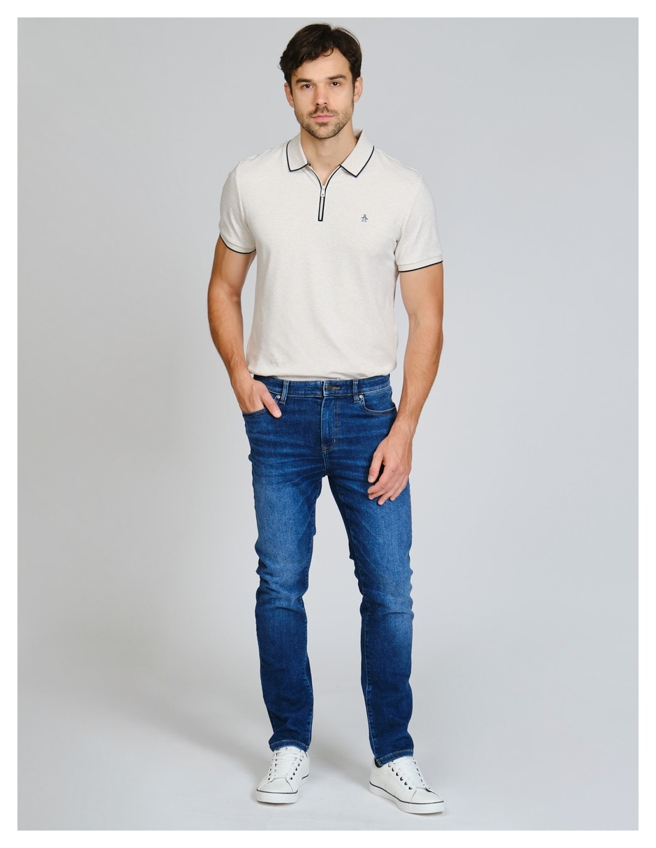 Jeans straight OPBFF042455 lavado medio para hombre 3