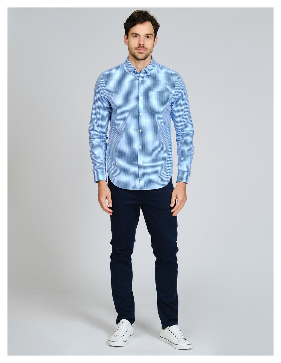 Camisa casual de algodón manga larga para hombre 4