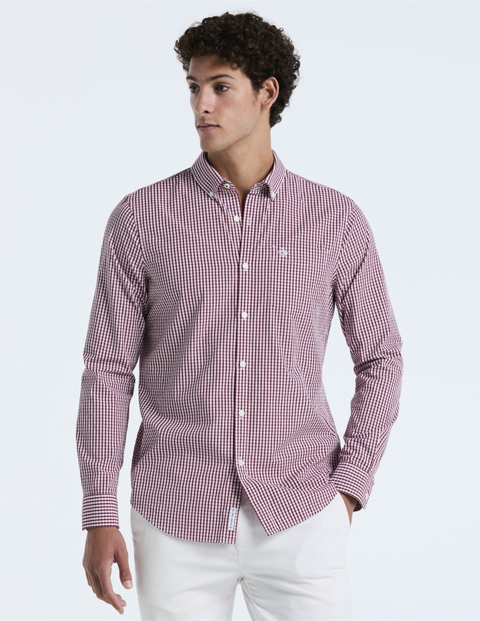 Camisa casual de algodón manga larga para hombre