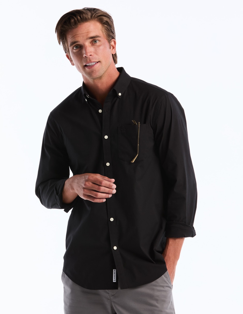 Camisa casual de algodón manga larga para hombre 9
