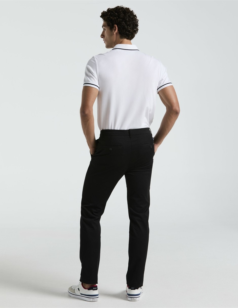Pantalón chino regular de algodón para hombre 2