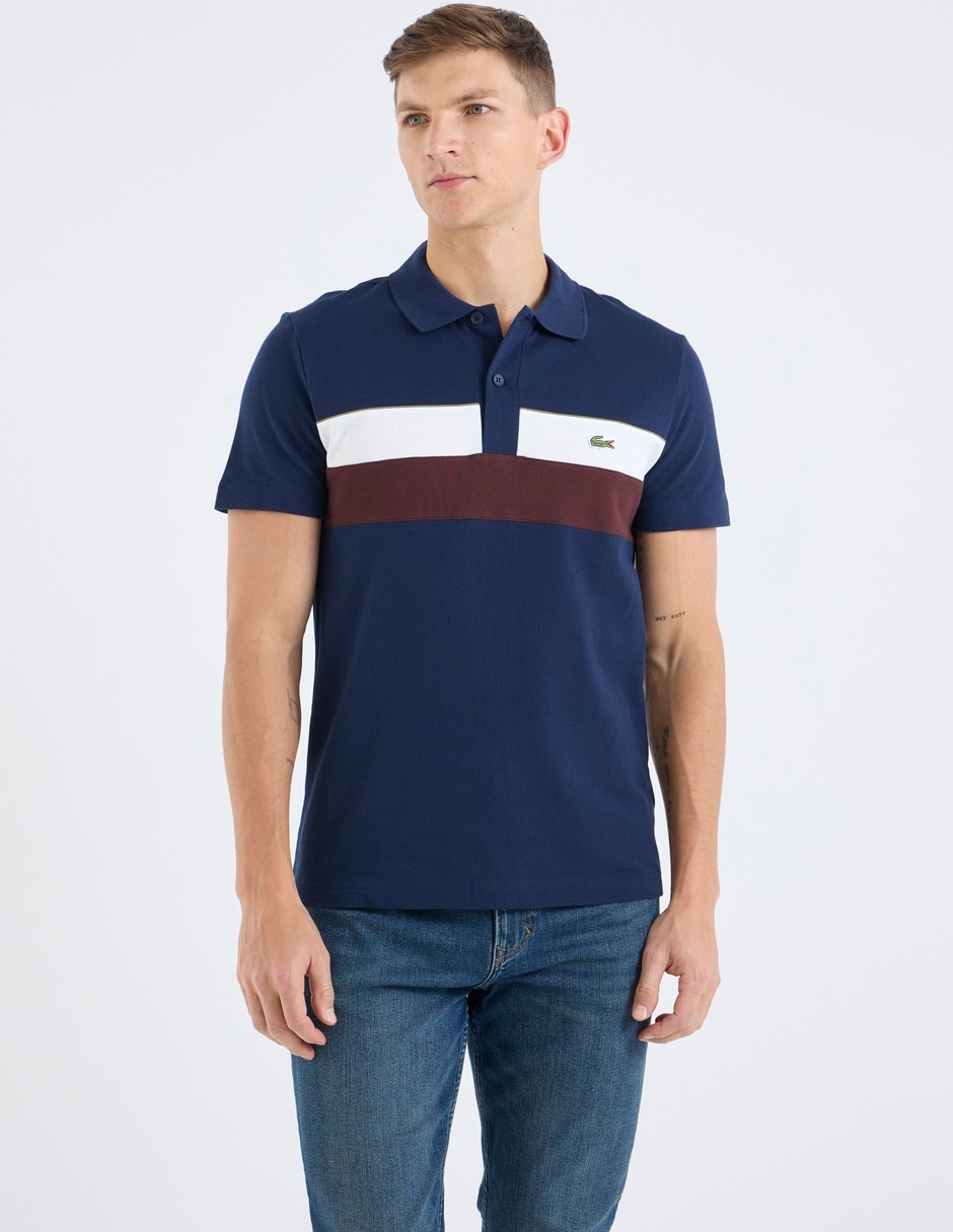Playera tipo polo color block para hombre Playera tipo polo color block para hombre
