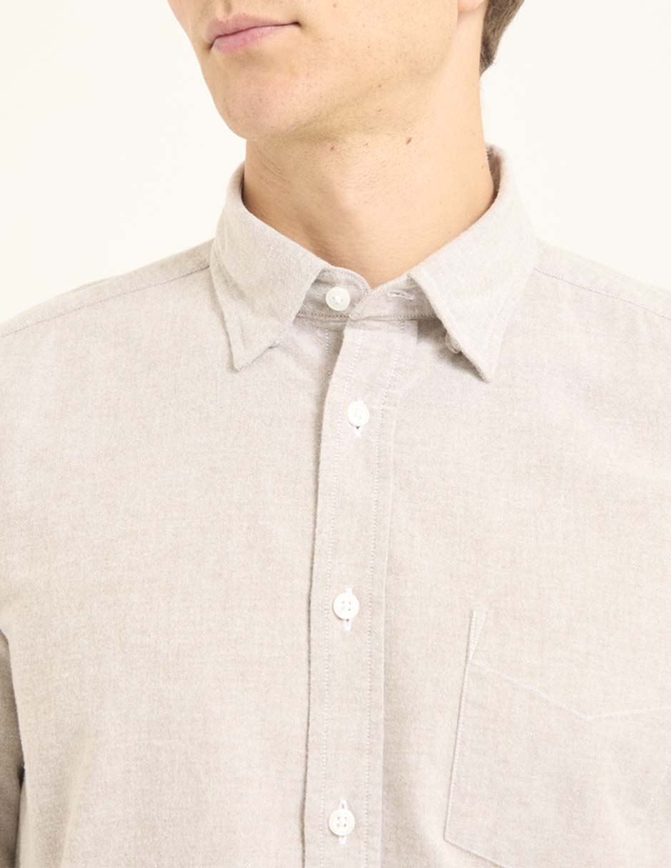 Camisa casual de algodón manga larga para hombre 4