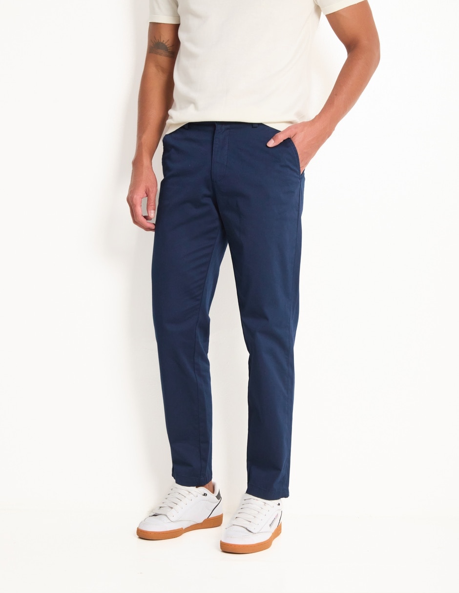 Pantalón business casual chino regular de algodón para hombre Pantalón business casual chino regular de algodón para hombre